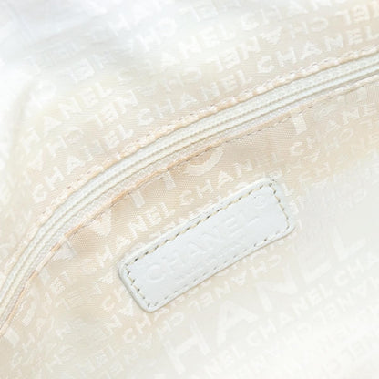 Chanel Square Stitch CC Boston Quilted Leather, White, Leather, Handbag