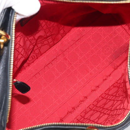 Christian Dior Vintage Lady Dior Cannage Quilt Lambskin, Black, Leather, Handbag