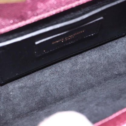 Saint Laurent Classic Monogram Metallic Leather, Pink, Leather, Crossbody Bag