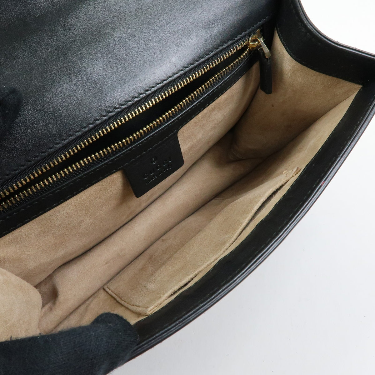Gucci Sylvie Leather, Black, Leather, Shoulder Bag