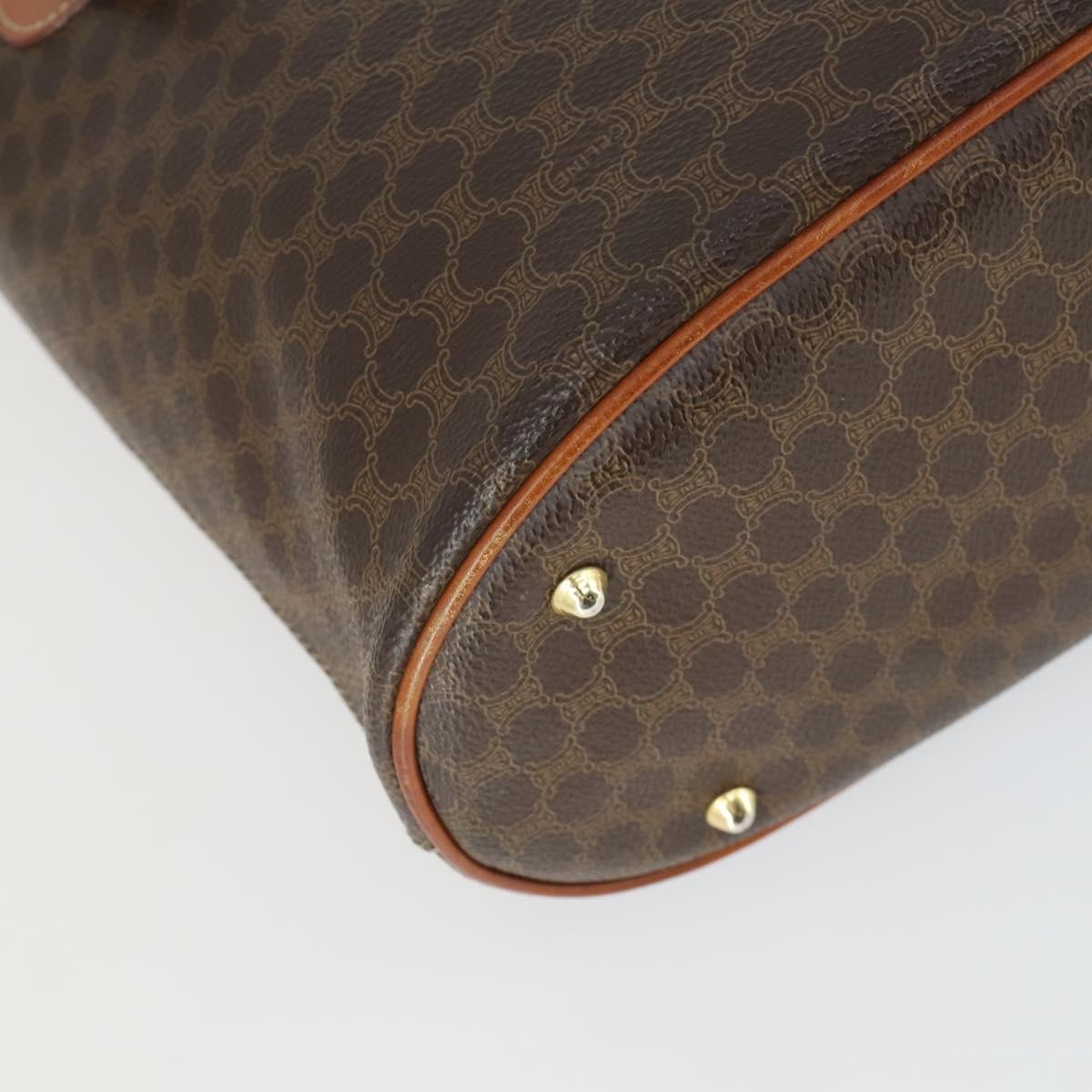Celine Vintage Macadam Shopper Tote Coated Canvas, Brown, Canvas, Tote Bag