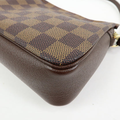 Louis Vuitton Trousse Make Up Damier, Brown, Canvas, Clutch