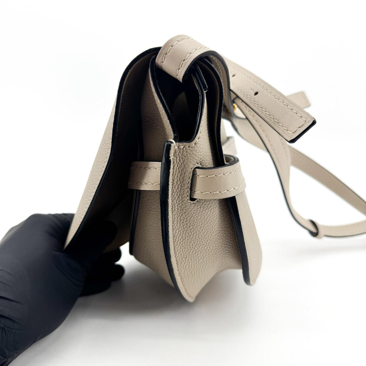 Loewe Gate Dual Leather, Beige, Leather, Shoulder Bag