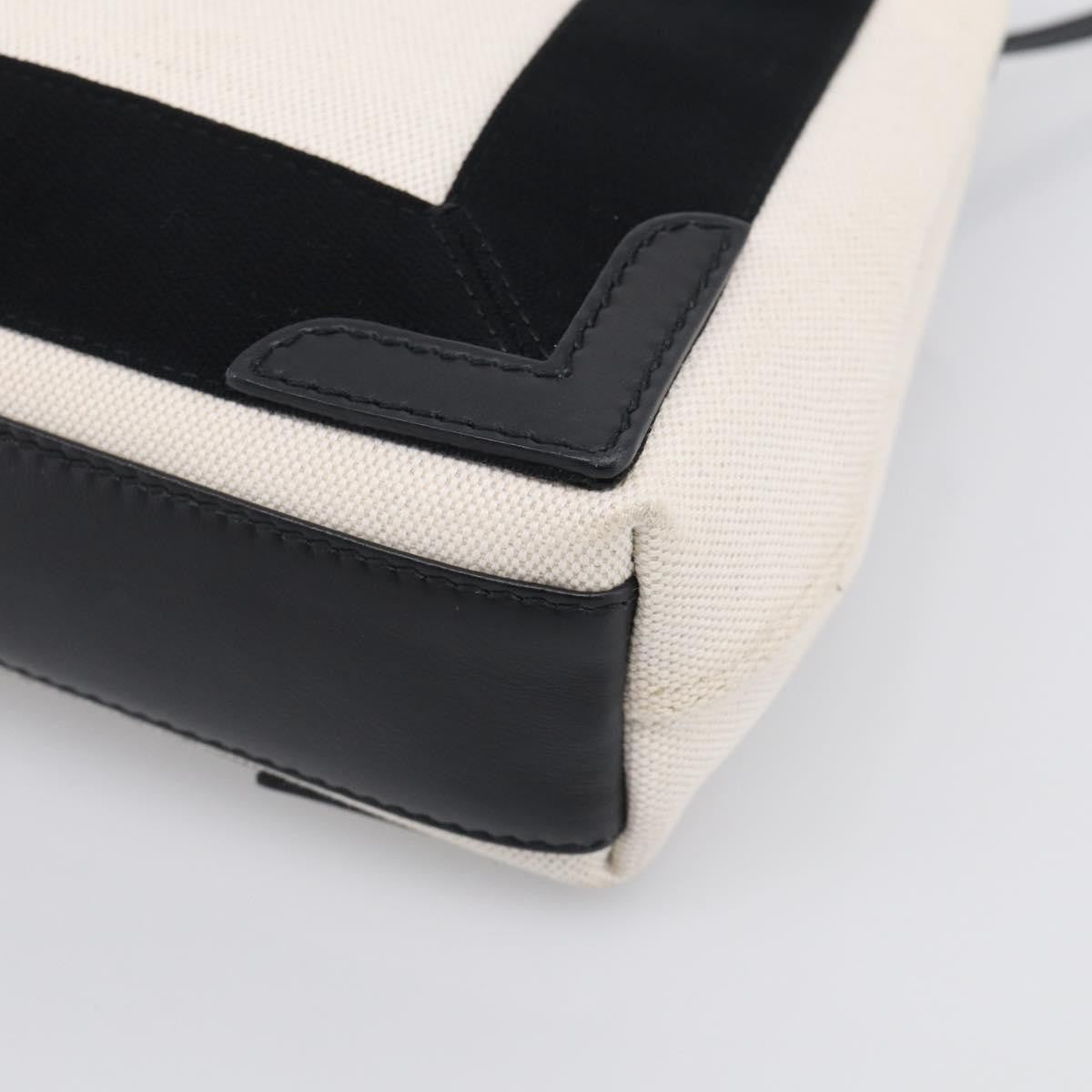 Balenciaga Navy Cabas Canvas with Leather, White, Canvas, Tote Bag