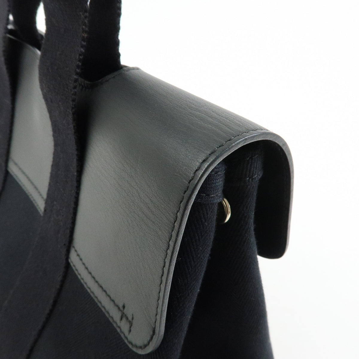 Hermes Valparaiso Toile and Leather, Black, Canvas, Handbag