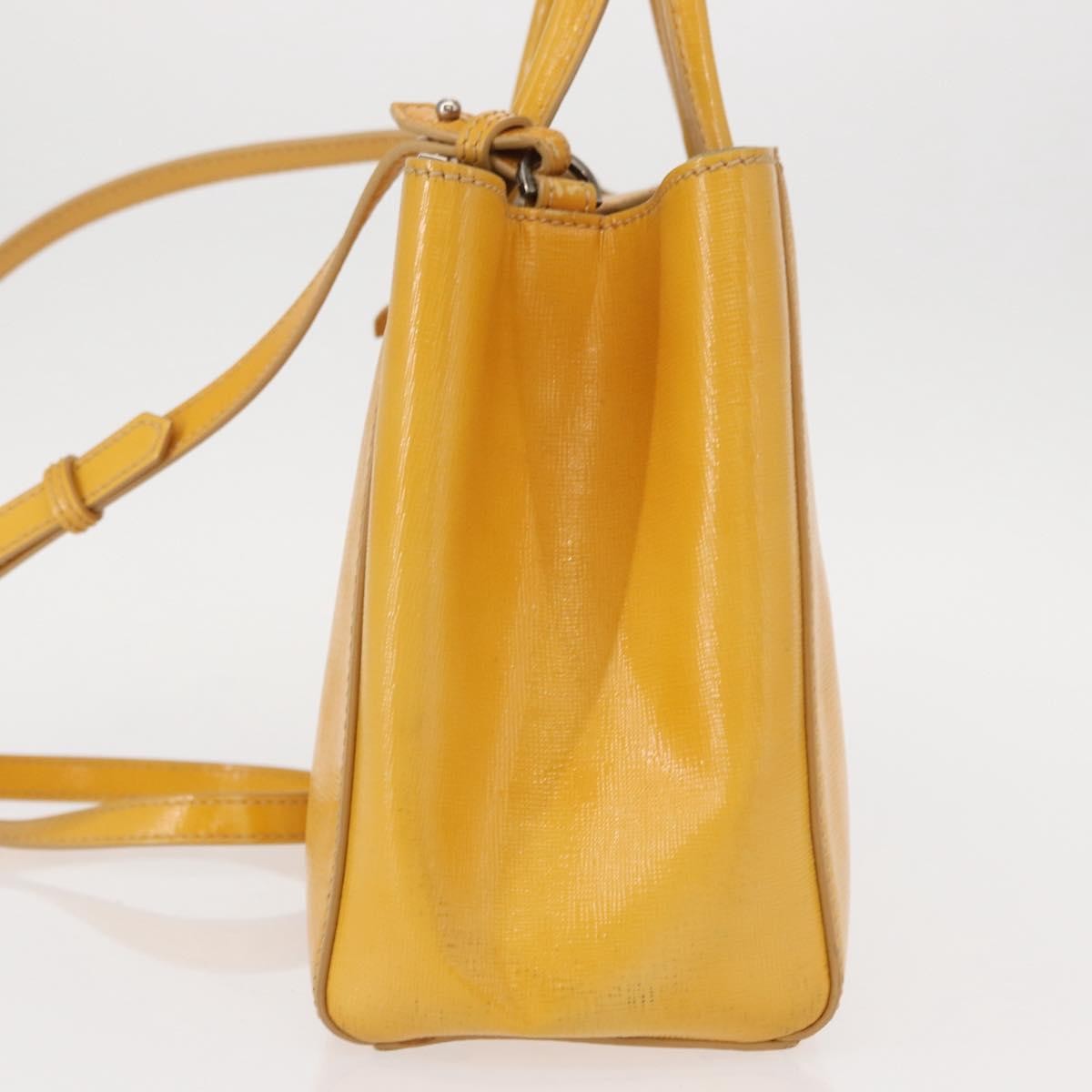 Fendi 2Jours Leather, Yellow, Leather, Handbag