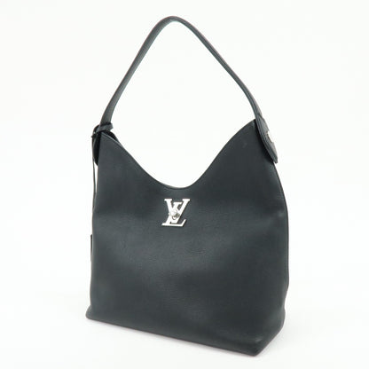 Louis Vuitton Lockme Hobo Leather, Black, Leather, Shoulder Bag
