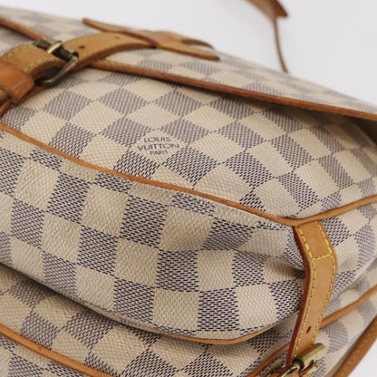 Louis Vuitton Saumur Damier Ebene, Beige, Canvas, Shoulder Bag