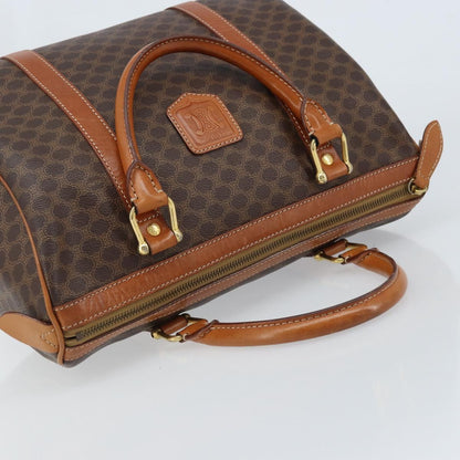 Celine Vintage Macadam Boston bag Canvas and Leather, BROWN, CANVAS, Handbag