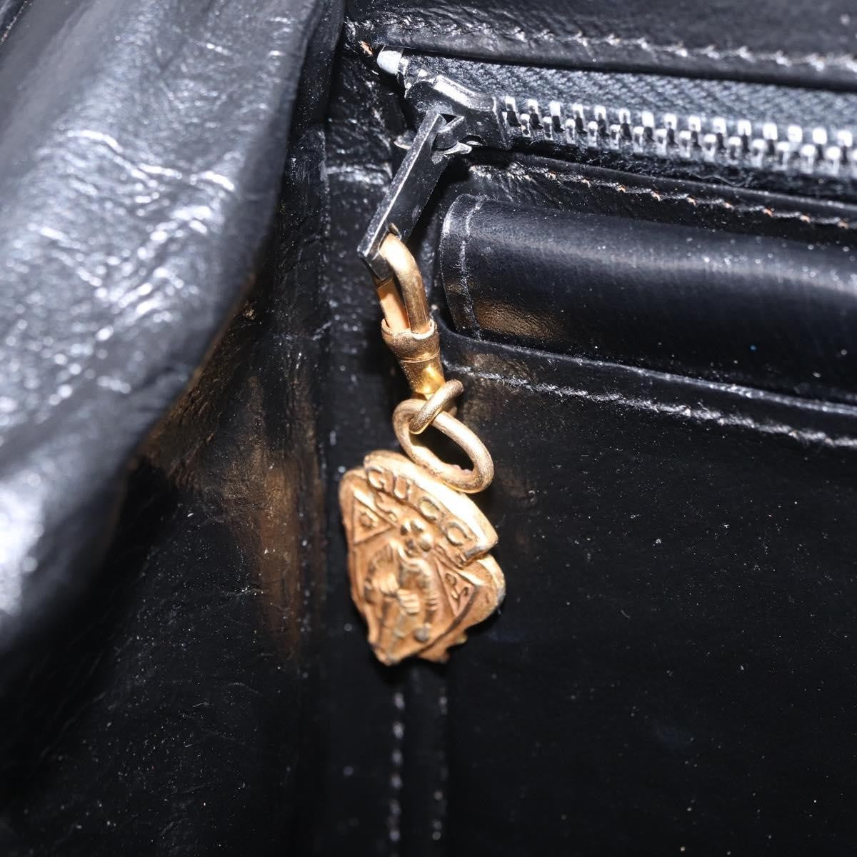 Gucci Vintage Leather, Black, Leather, Tote Bag