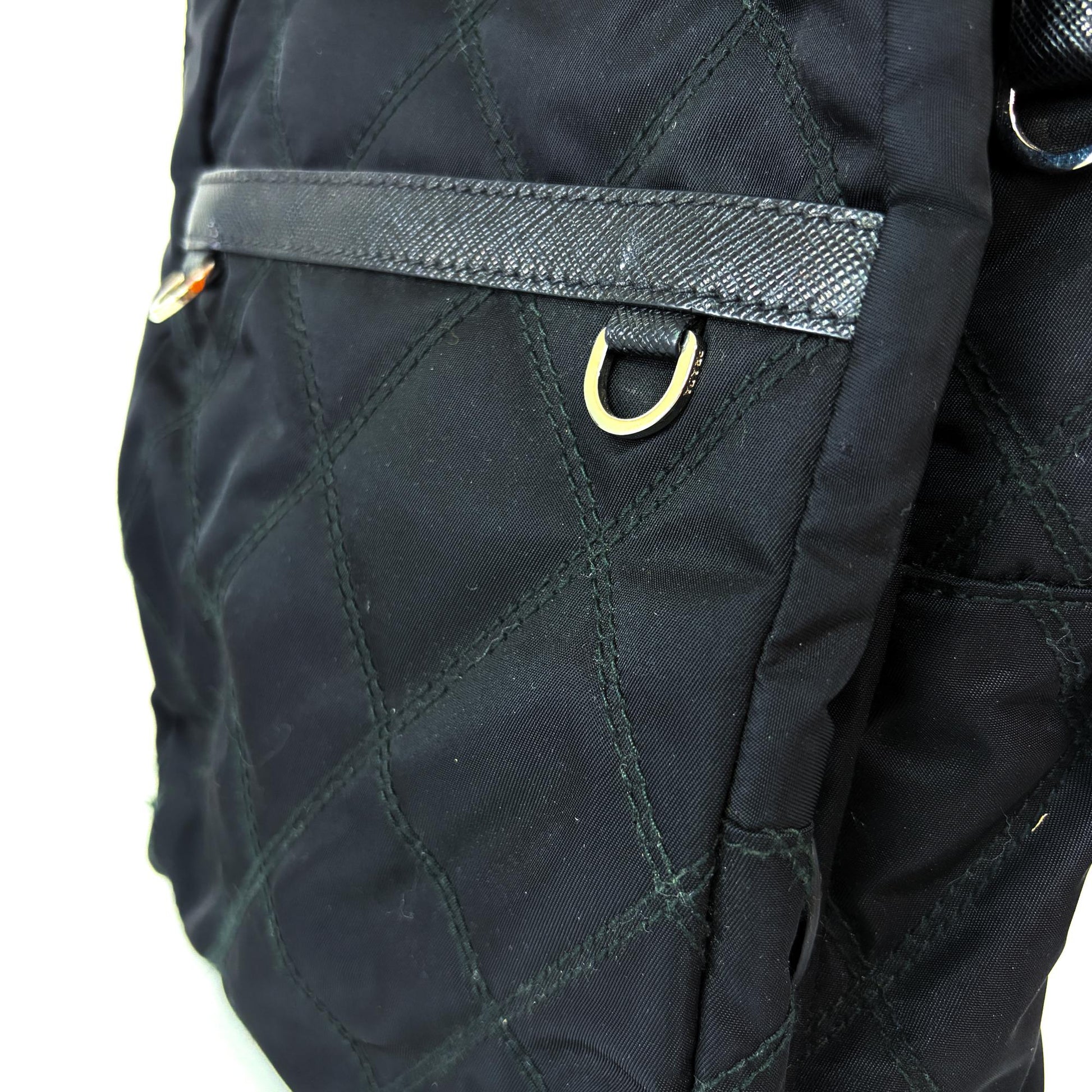Prada Zip Sling Re-Nylon, Black, Nylon, Backpack