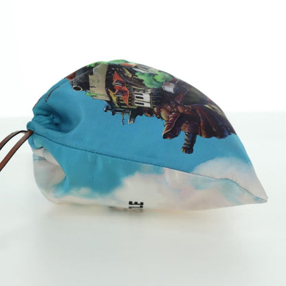 Loewe Paula Drawstring Printed Canvas, Blue, Canvas, Clutch
