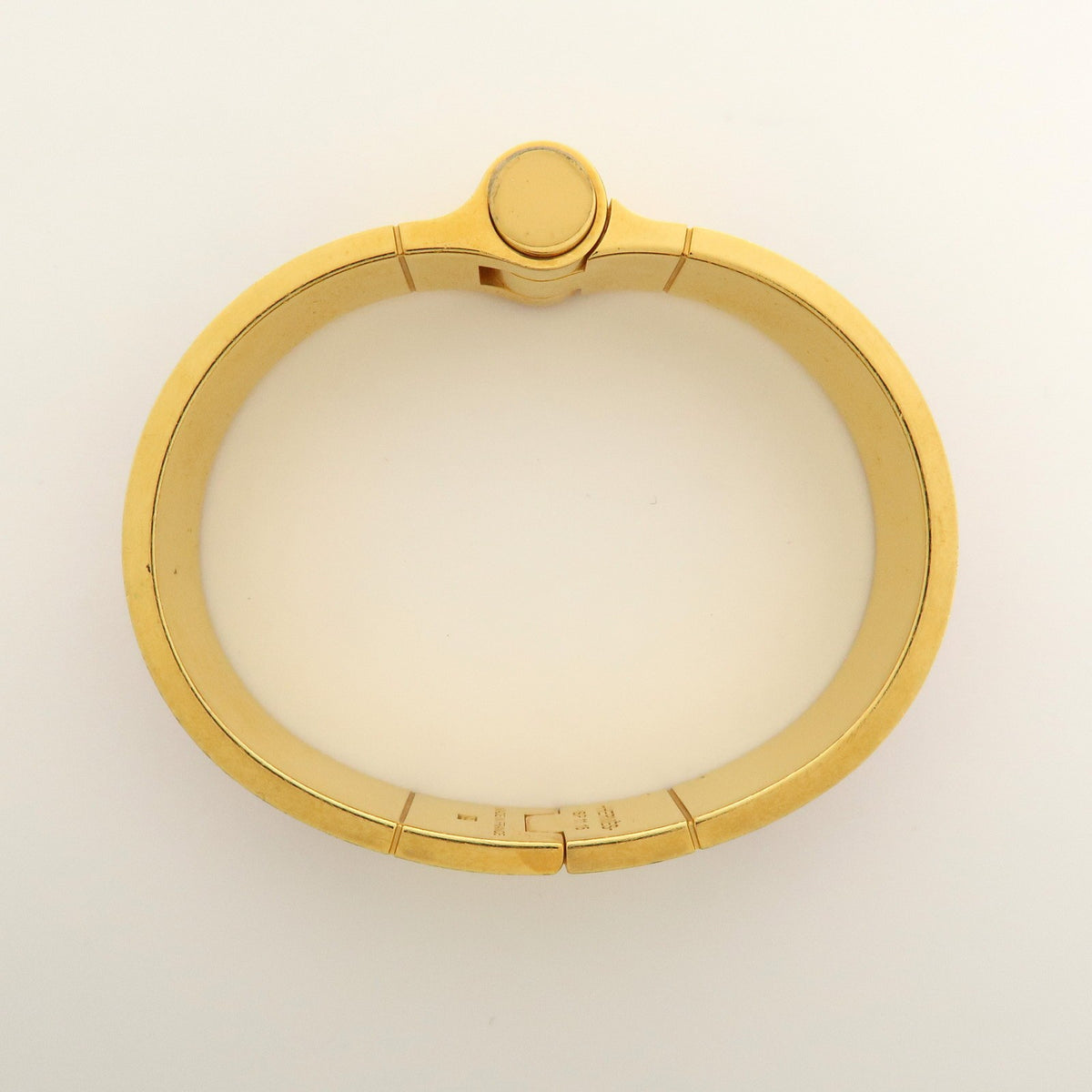 Hermes Charniere Uni Hinged Metal and Enamel, Gold, Metal, Bracelet
