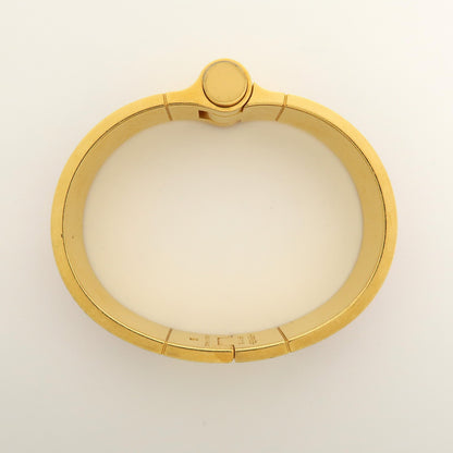 Hermes Charniere Uni Hinged Metal and Enamel, Gold, Metal, Bracelet