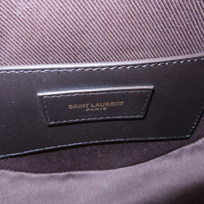 Saint Laurent Le Monogramme Coeur Monogram All Over Coated Canvas and Leather, Brown, Canvas, Handbag