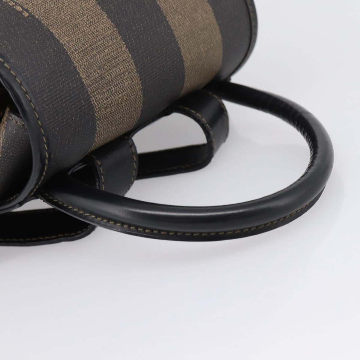 Fendi Vintage Pequin Logo Coated Canvas, Brown, Canvas, Backpack