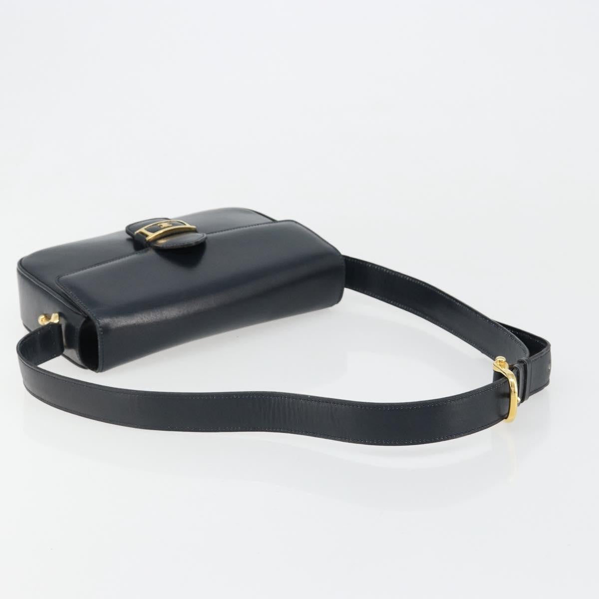Celine Shoulder Leather, Navy, Leather, Shoulder Bag