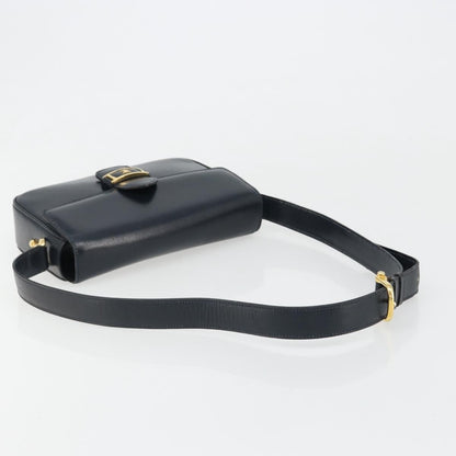 Celine Shoulder Leather, Navy, Leather, Shoulder Bag