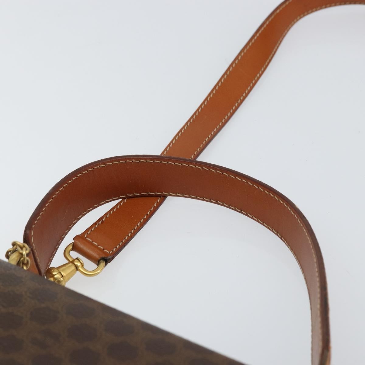 Celine Vintage Macadam Canvas, Brown, Canvas, Handbag