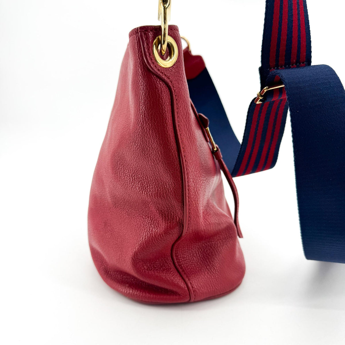 Miu Miu Shoulder Leather, Navy, Leather, Shoulder Bag