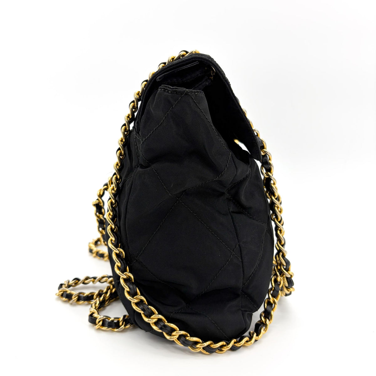 Prada Convertible Quilted Tessuto, Black, Nylon, Shoulder Bag