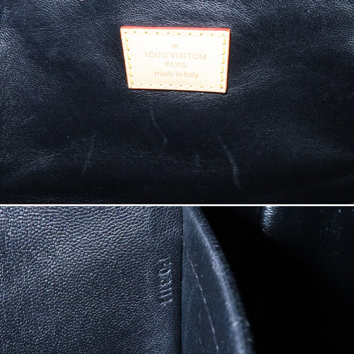 Louis Vuitton Doc Malletage Leather, Black, Leather, Handbag