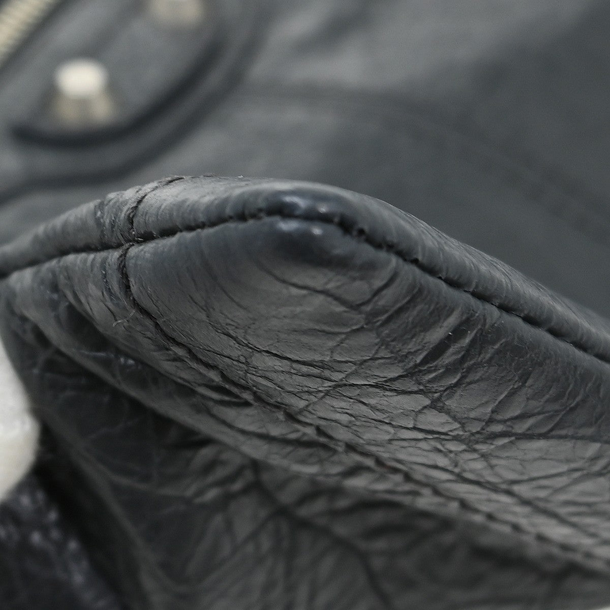Balenciaga Clip P Leather, Gray, Leather, Clutch