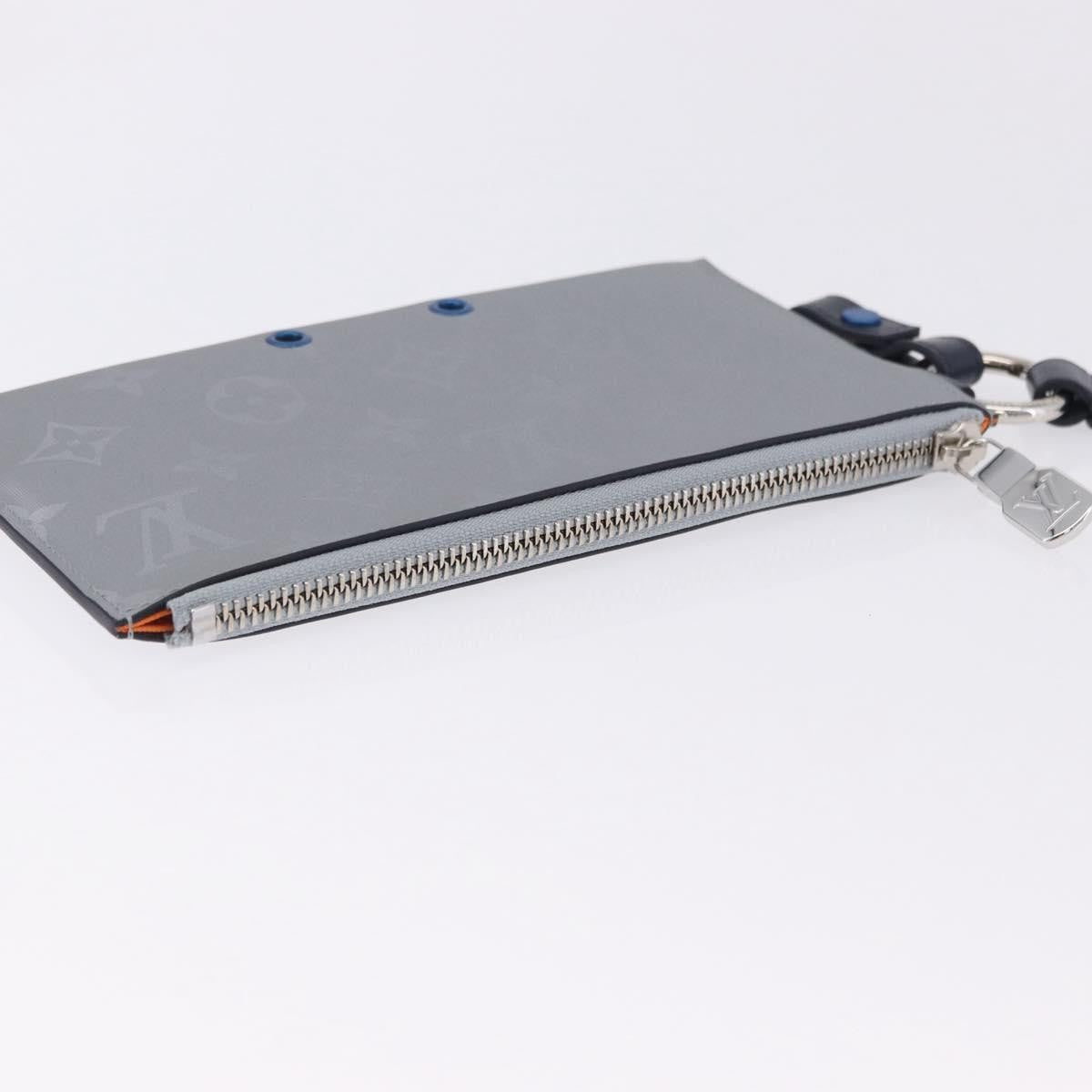 Louis Vuitton Alpha Pouch Limited Edition Monogram Satellite Canvas, Silver, Canvas, Clutch
