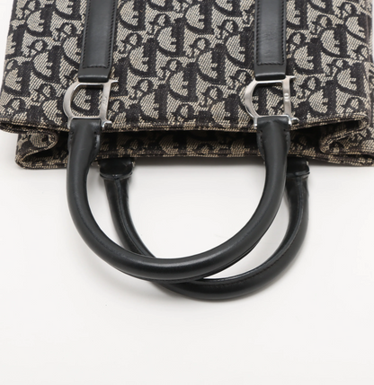 Christian Dior Trotteur Tote Bag Canvas, NAVY, CANVAS, Tote bag