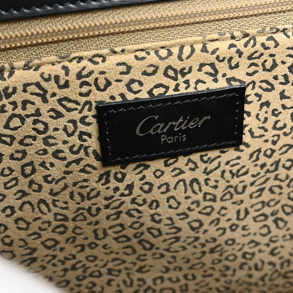 Cartier Panthère Leather, Black, Leather, Handbag