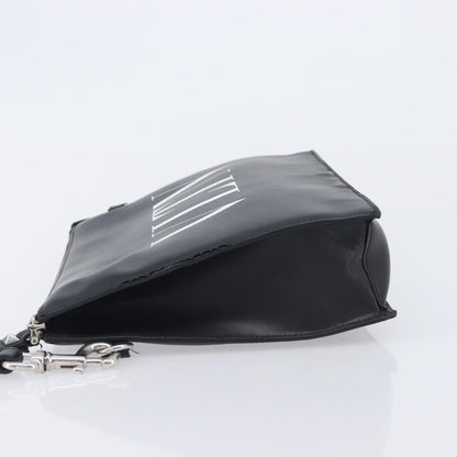 Valentino Garavani VLTN Wristlet Clutch Printed Leather, Black, Leather, Clutch