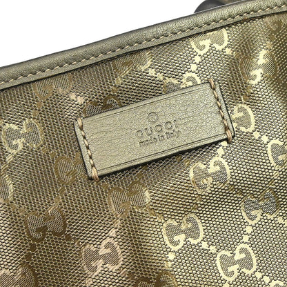 Gucci Plus Tote GG Imprime, Gold, Canvas, Tote Bag