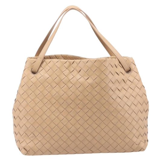 Bottega Veneta Garda Intrecciato Nappa, Beige, Leather, Handbag