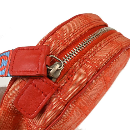 Chanel Travel Line Round Wristlet Nylon, Orange, Nylon, Clutch