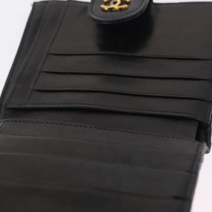 Chanel CC Compact Quilted Caviar, Black, Leather, Wallet