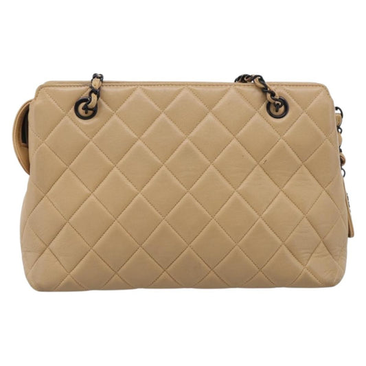 Chanel City Shopping Quilted Caviar, Beige, Leather, Tote Bag