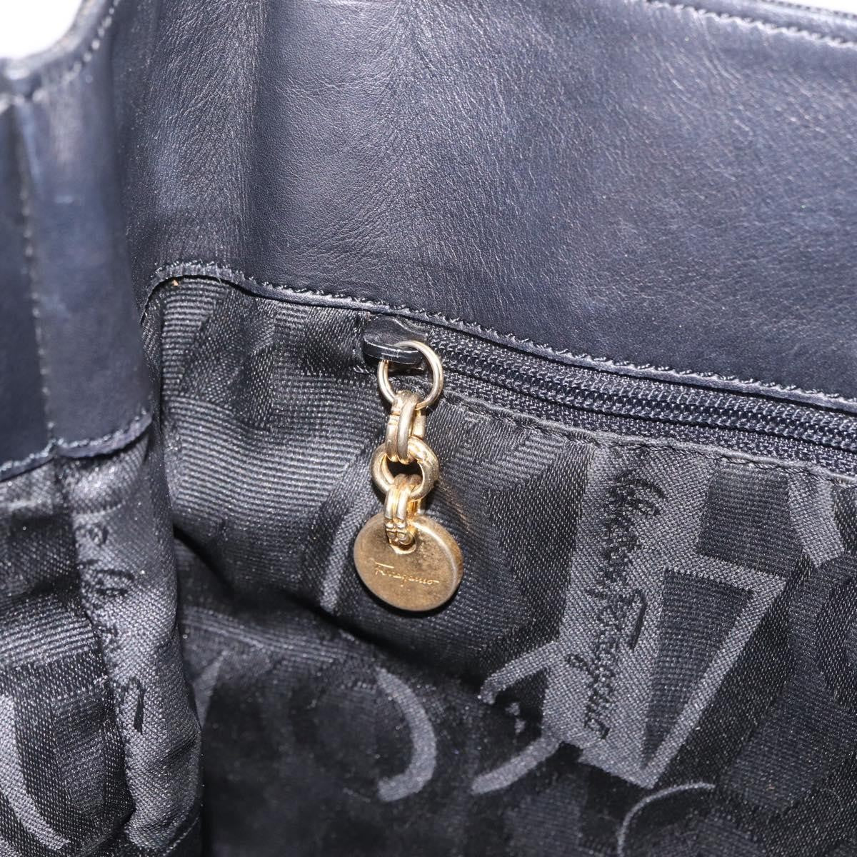 Salvatore Ferragamo Vala Chain Canvas, Black, Canvas, Shoulder Bag