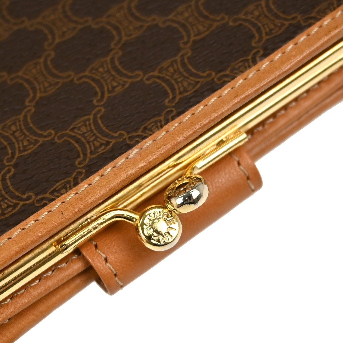 Celine Bifold Triomphe Coated Canvas, Brown, PVC, Wallet
