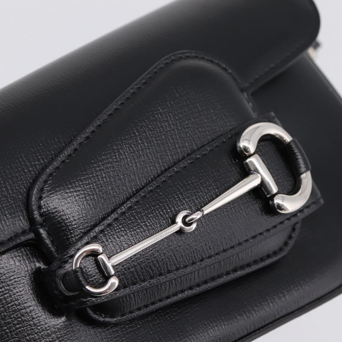 Gucci Horsebit 1955 Asymmetric Leather, Black, Leather, Shoulder Bag