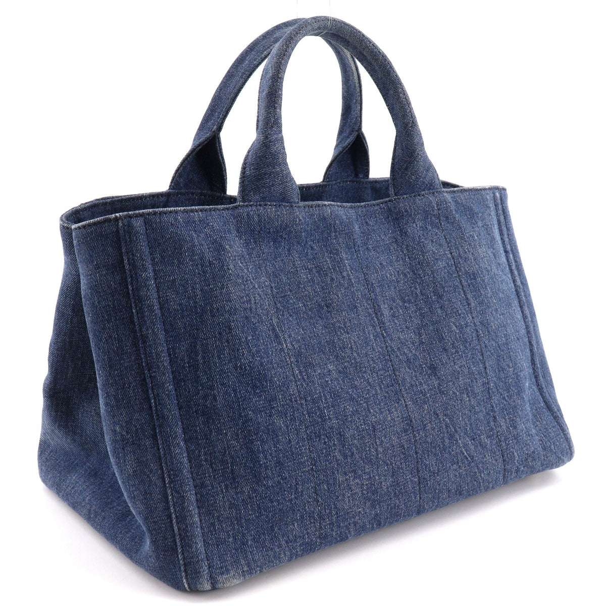 Prada Canapa Convertible Rhinestone Embellished Denim, Blue, Denim, Tote Bag