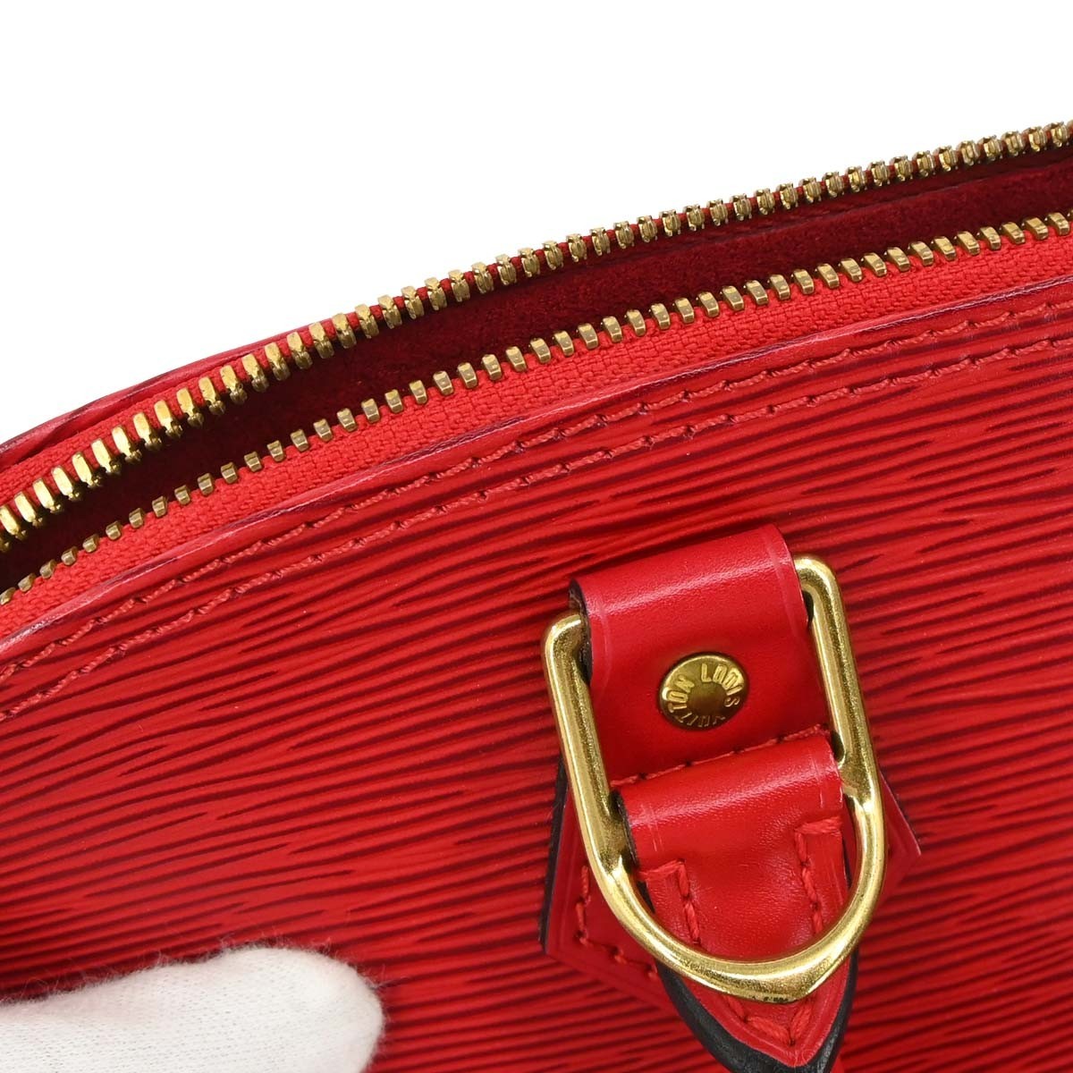 Louis Vuitton Alma Epi Leather, Red, Leather, Handbag