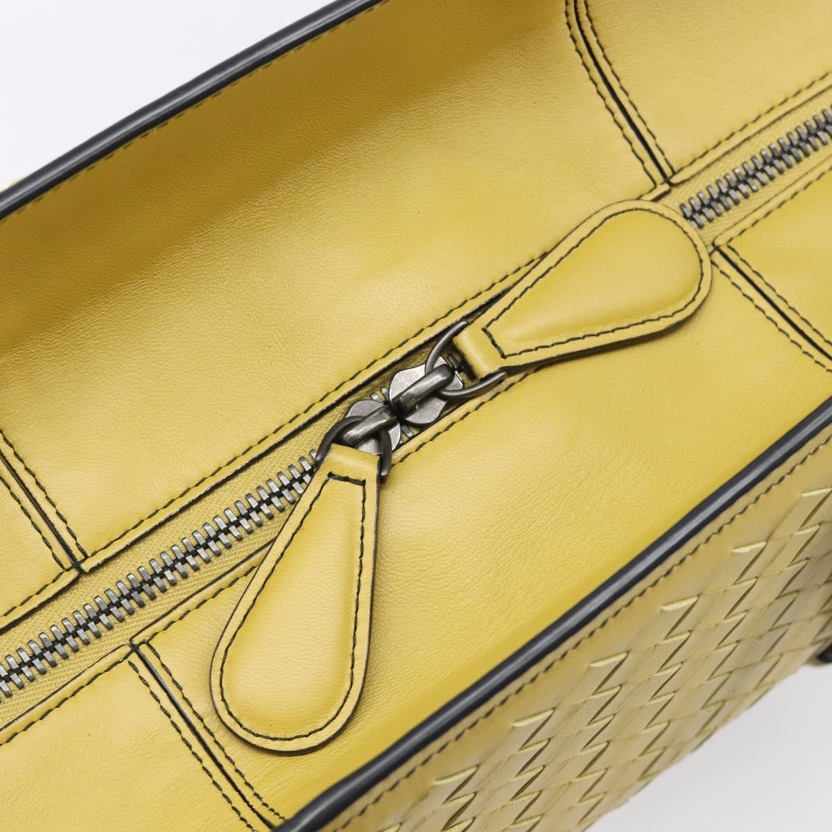 Bottega Veneta Monaco Nappa Leather With Intrecciato Detail, Yellow, Leather, Handbag