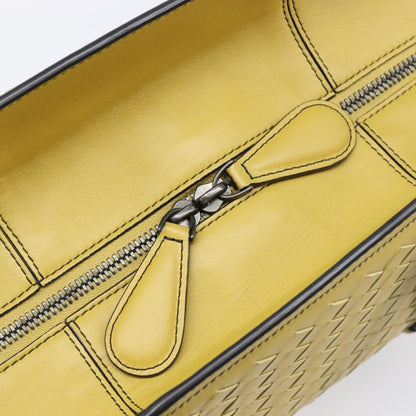Bottega Veneta Monaco Nappa Leather With Intrecciato Detail, Yellow, Leather, Handbag
