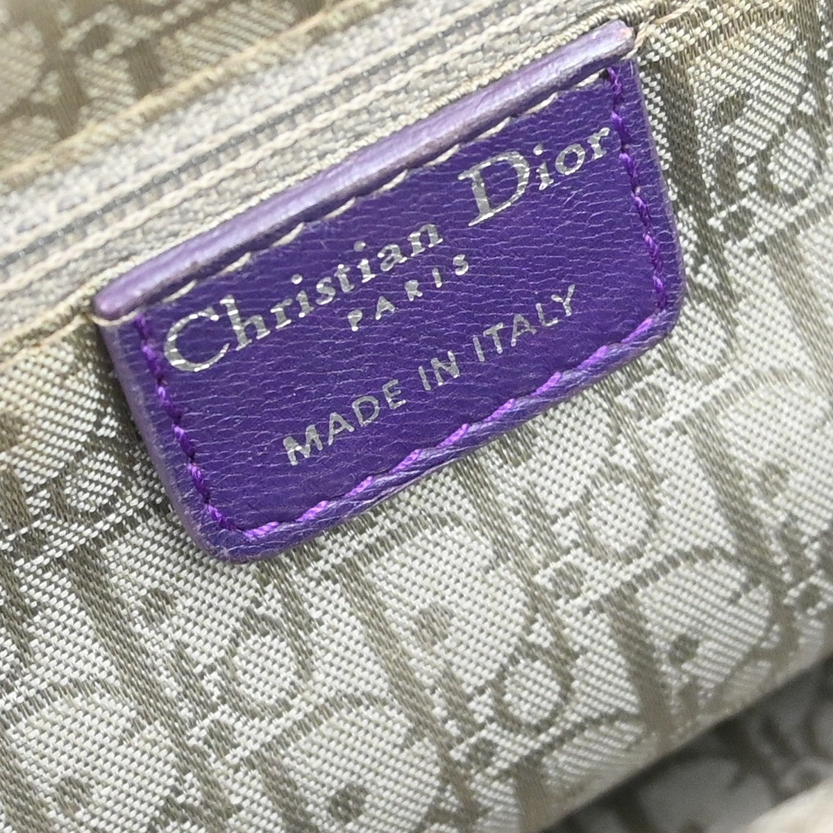 Christian Dior Plisse Frame Pleated Leather, Purple, Leather, Handbag