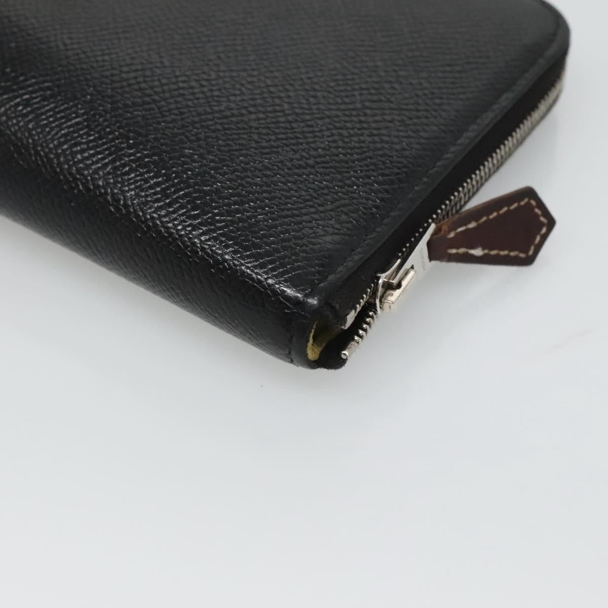 Hermes Azap Zip Around Silk'in Epsom, Black, Leather, Wallet