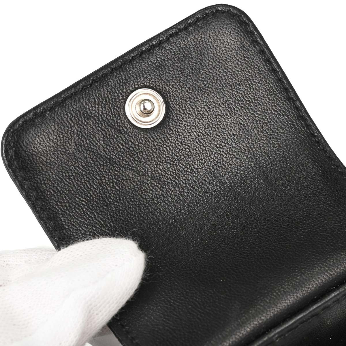 Chanel Lucky Symbols French Embossed Quilted Leather, Black, Leather, Wallet