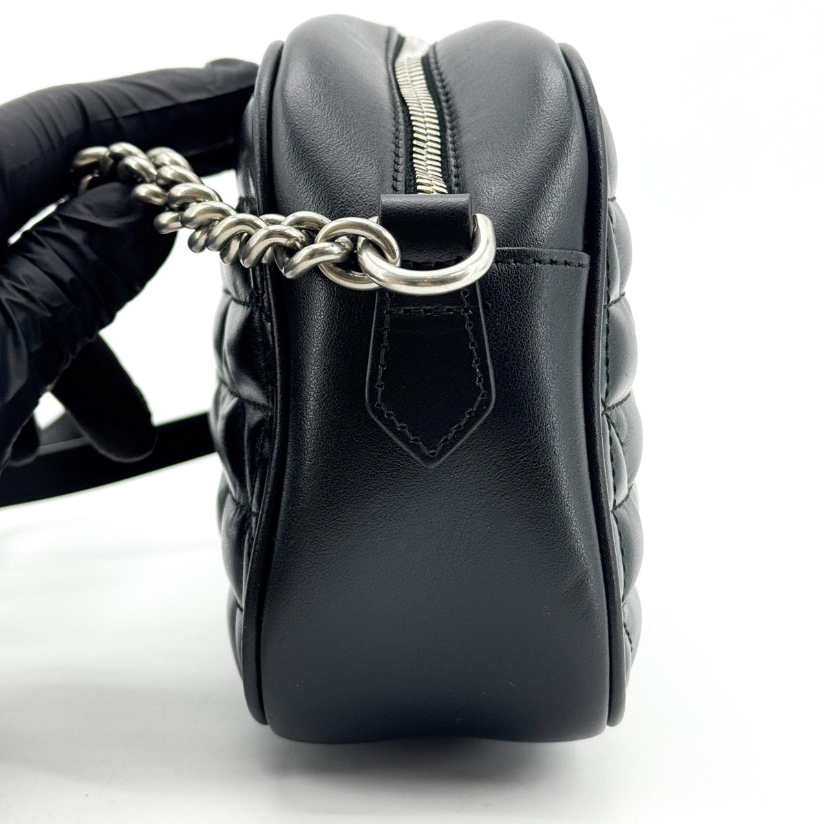 Gucci GG Marmont Wrist Matelasse Leather, Black, Leather, Clutch