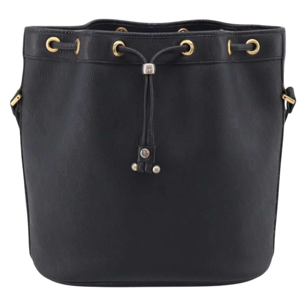 Christian Dior Vintage Honeycomb Canvas, Black, Canvas, Shoulder Bag