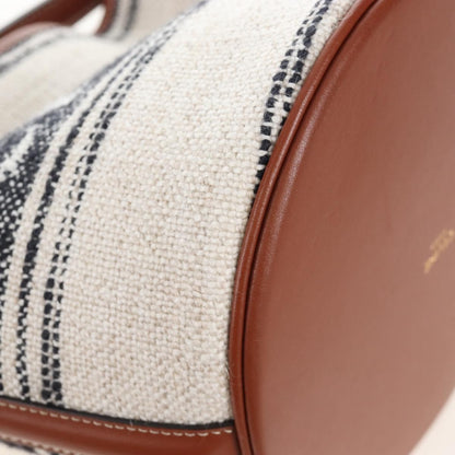 Celine Bucket 16 Raffia, Beige, Canvas, Handbag