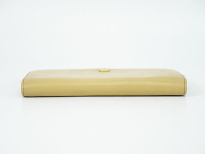 Chanel CC bifold wallet leather, Beige, Leather, Wallet